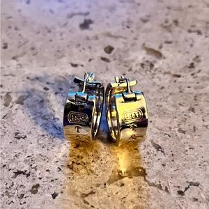 Tiffany & Co. Rare Vintage 1837 Wide Hoop Sterling Silver Earrings! Excellent!